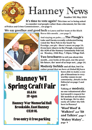 The current issue of Hanney News.