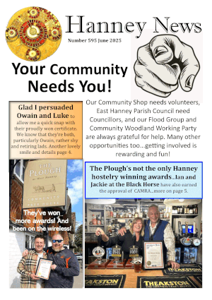 The current issue of Hanney News.