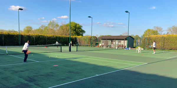 Junior coaching session at Hanney Tennis Club.