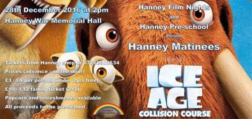 Hanney Matinees - Ice Age Poster